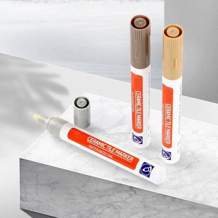 Waterproof grout sealer pen with chisel tip for precise tile repair