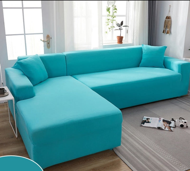 Complete living room makeover using coordinated water-repellent slipcovers