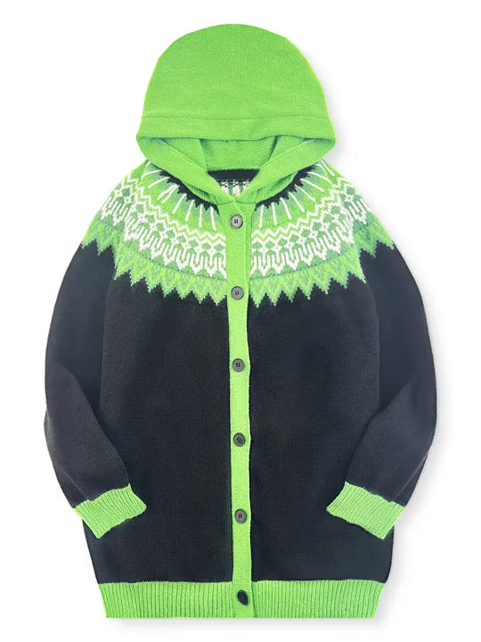 Mikhaela | Women’s Fair Isle Hooded Cardigan