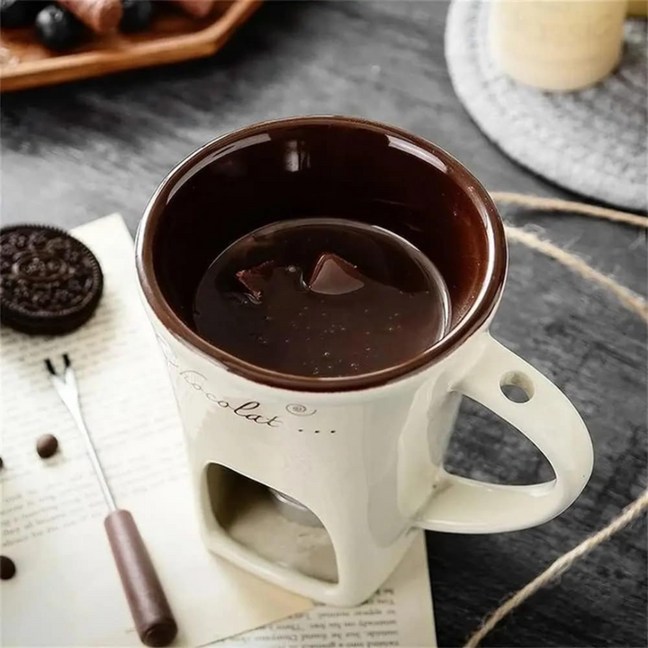 Kitchenware dessert tool ceramic fondue pot with smooth finish