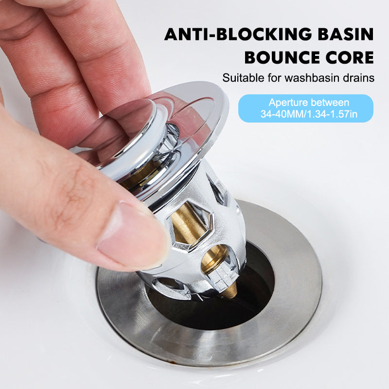 Demonstrating the universal washbasin drain stopper installation in a sink