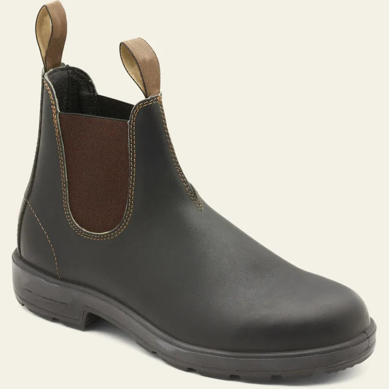 Men's waterproof Chelsea boot in black and brown colourway with dual pull tabs