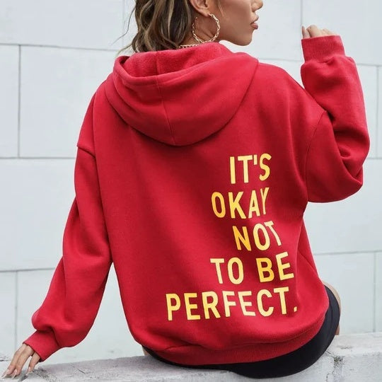 Comfortable loungewear hoodie featuring front letter print