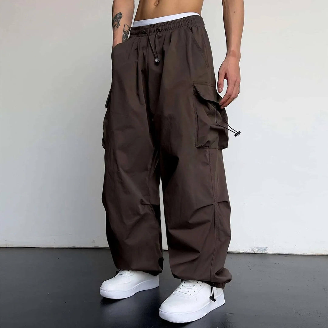 Cargo joggers flat lay display showing full length and pocket layout