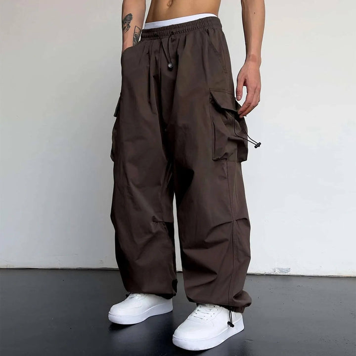 Cargo joggers flat lay display showing full length and pocket layout