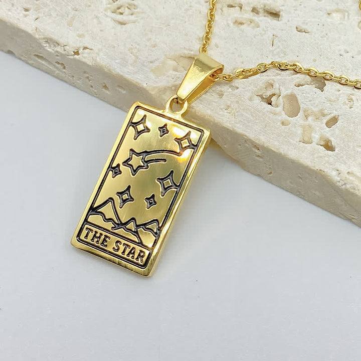 Antique style tarot charm necklace, spiritual jewelry gift for women