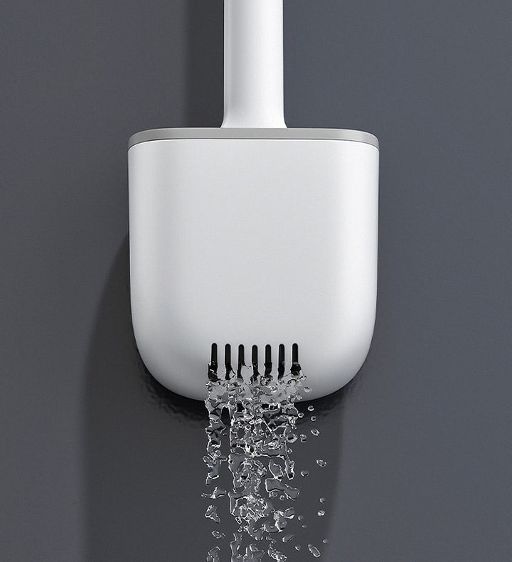 Quick drying toilet brush with sleek holder for home cleaning