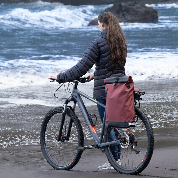 Close-up of durable buckles and straps on the versatile commuter rucksack