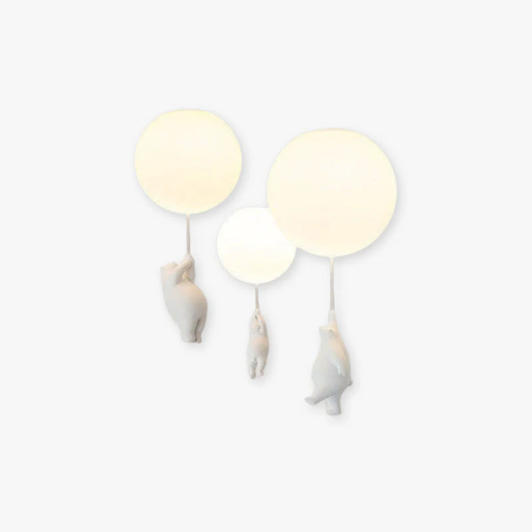 Decorative cartoon lamp hanging securely from a modern ceiling mount