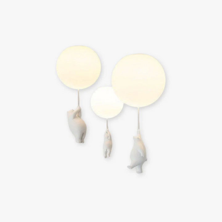 Decorative cartoon lamp hanging securely from a modern ceiling mount