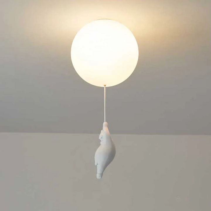 Charming bear balloon pendant light highlighting modern kids room style