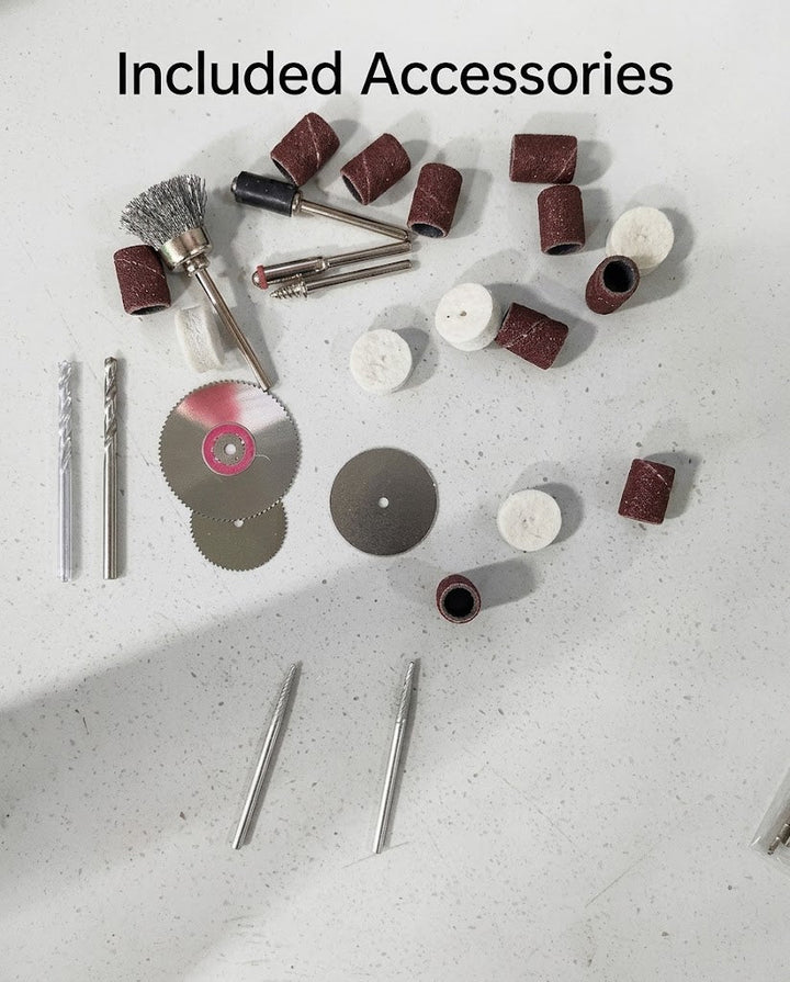 Portable electric engraver and craft accessories kit in packaging