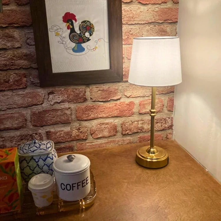Wireless LED retro lamp packaged nicely, highlighting its portable design