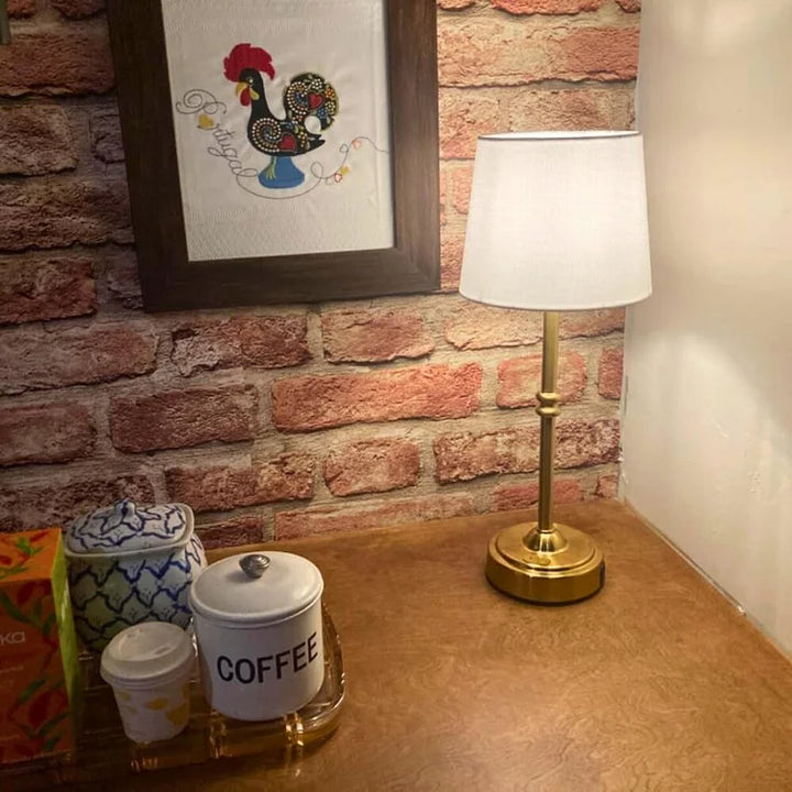 Wireless LED retro lamp packaged nicely, highlighting its portable design