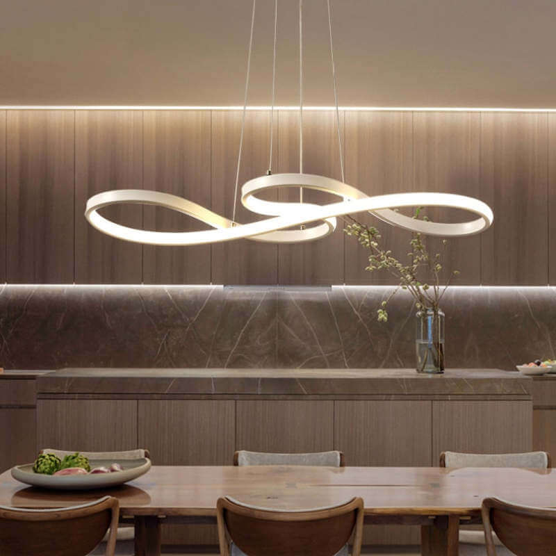 Modern musical note LED pendant lamp emitting warm interior lighting