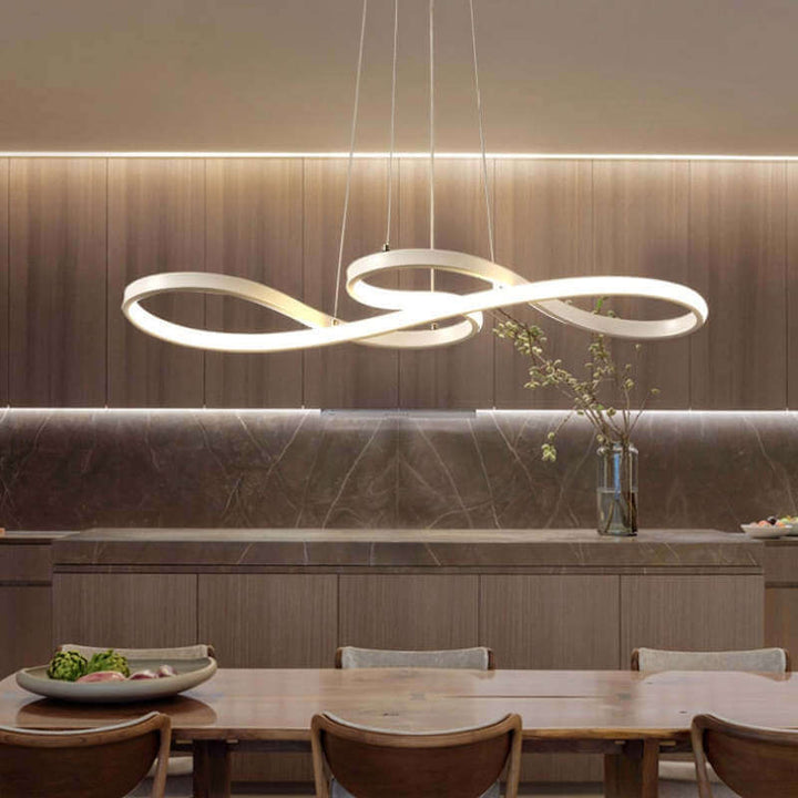 Modern musical note LED pendant lamp emitting warm interior lighting