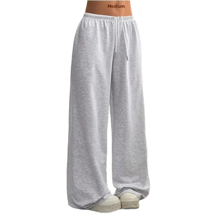 Madeline casual wide-leg joggers in light gray with medium fit indicator