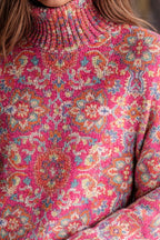 Aubrietta | Women’s Floral Print Turtleneck Sweater