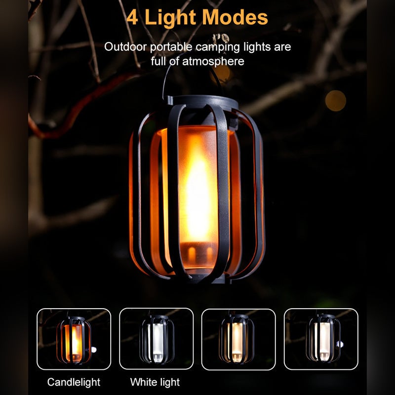 Waterproof garden light with realistic dancing fire ambiance in yard