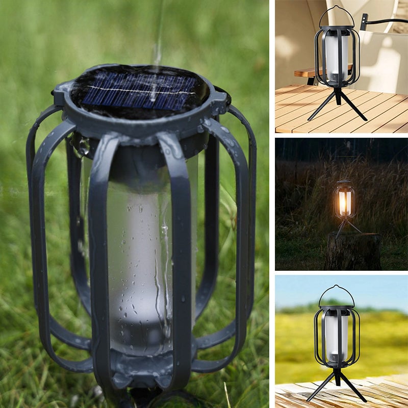 Rechargeable flame lamp showing detailed LED flickering bulb design