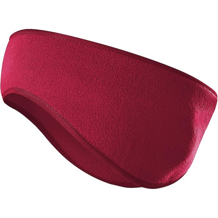 Bordeaux fleece winter ear warmer headband displayed against a neutral background