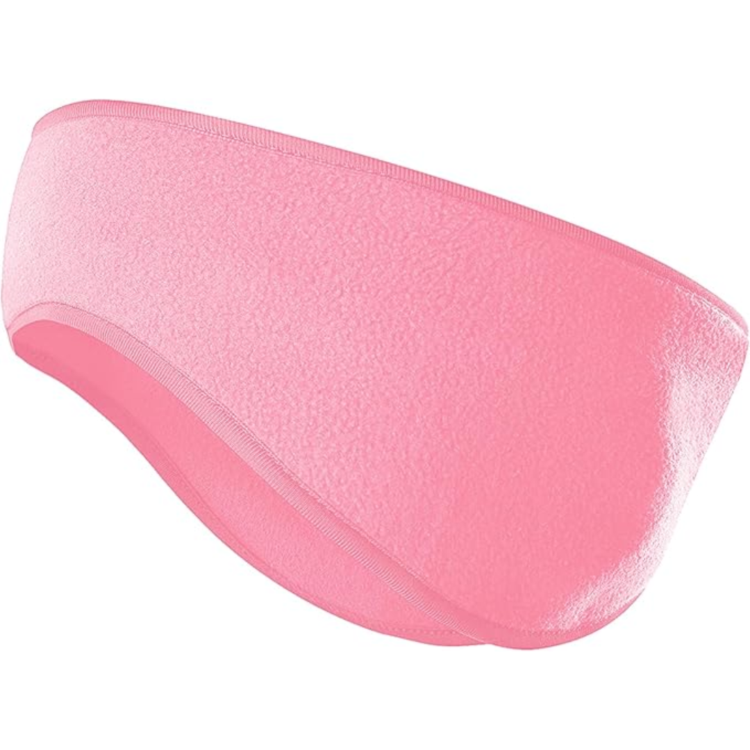 Flexible fleece ear warmer headband folded, lightweight cold weather accessory