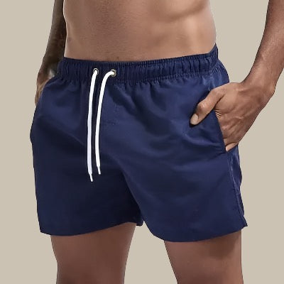 Back view of regular fit mens summer shorts designed for comfortable beachwear.