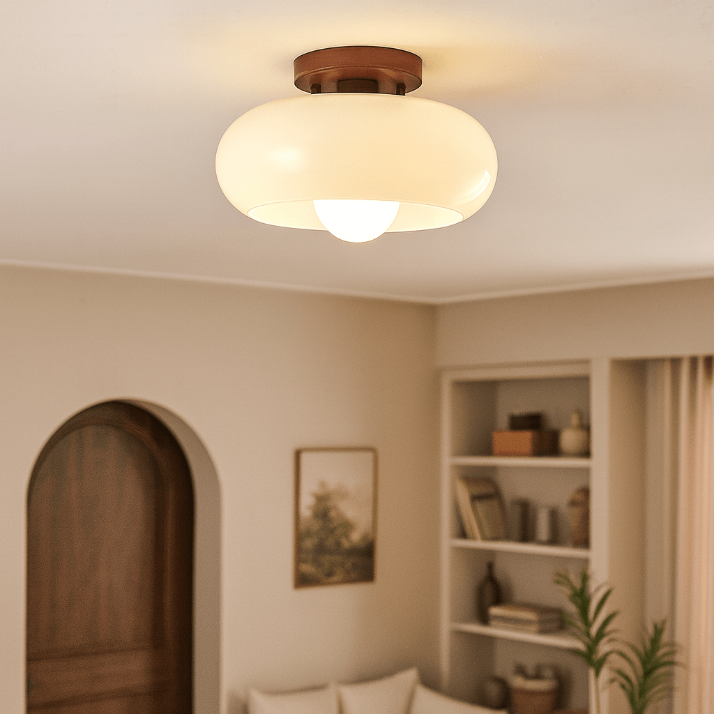 Ceiling light installed in a cozy living room setting