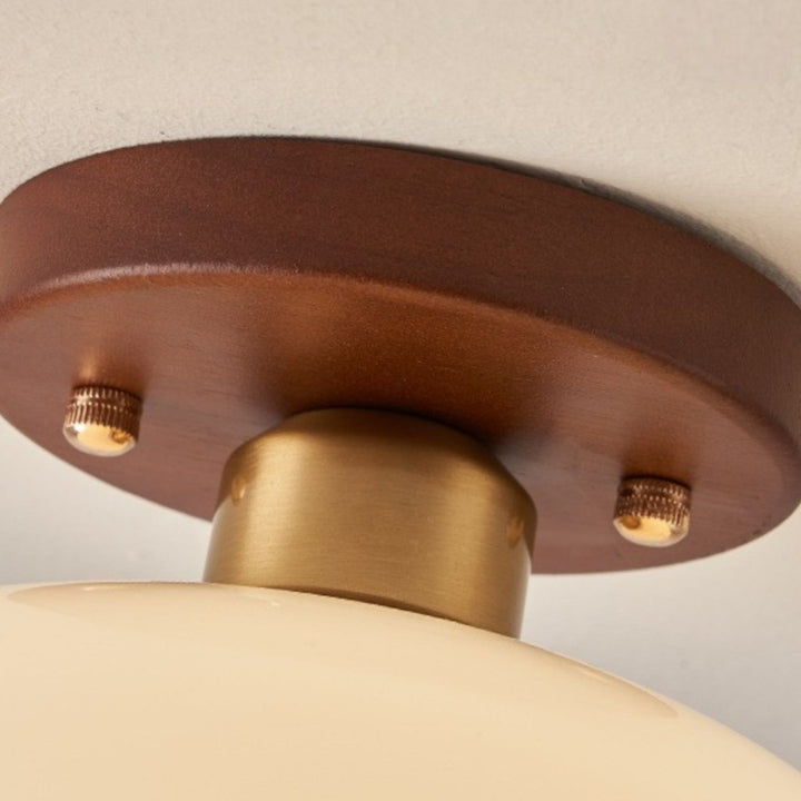 Modern glass fixture interior lighting installed on ceiling for home decor
