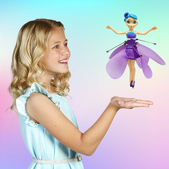 Rechargeable flying fairy toy with motion control features