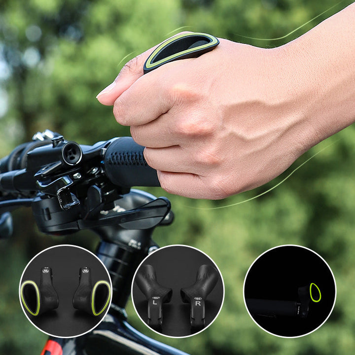 Mountain bike parts showcasing ergonomic handlebar grips in action