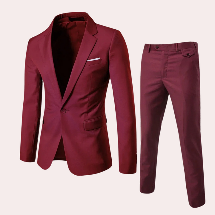 Back view of the comfortable mens suit set Thomas showing professional tailoring and fit