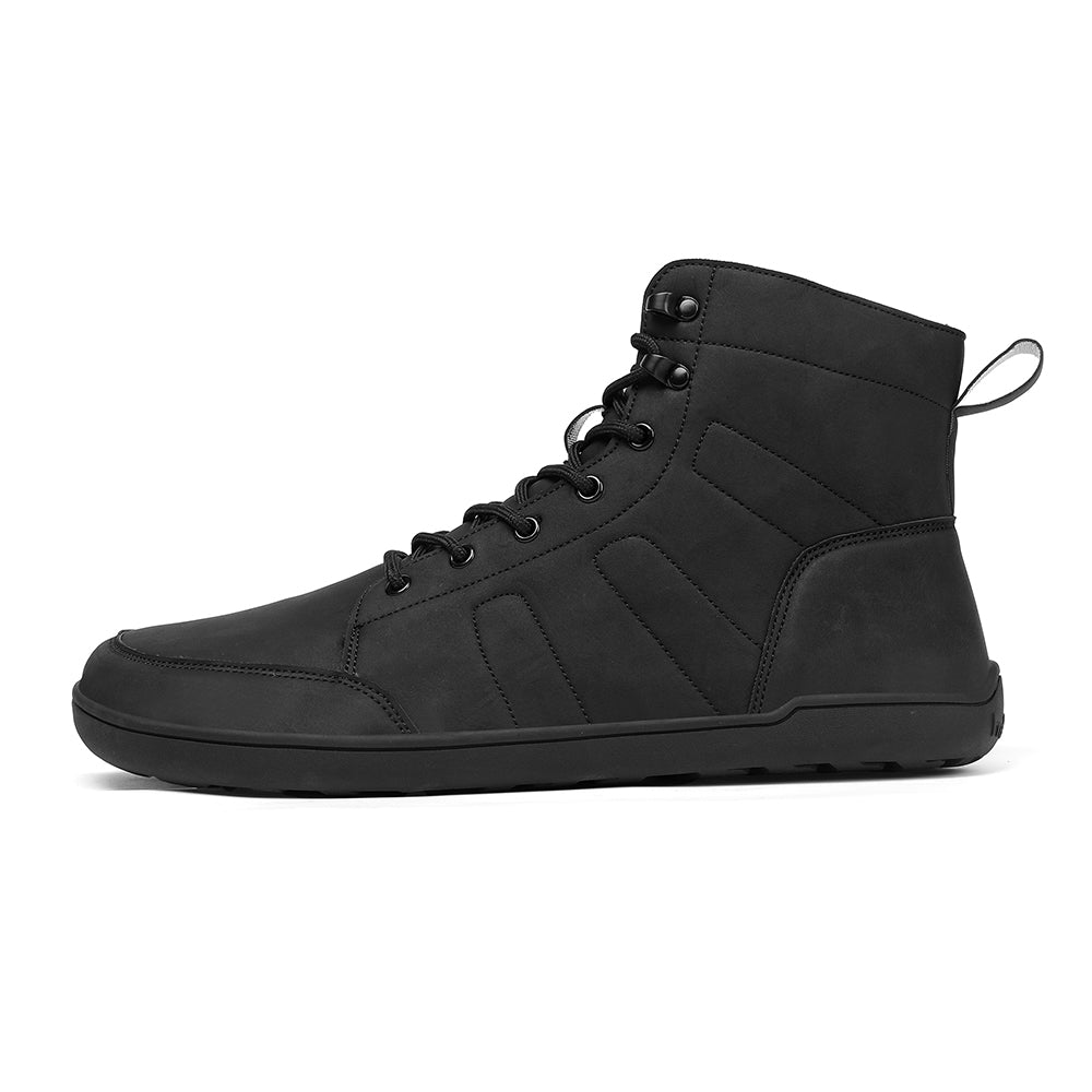 Complete pair of women's water-resistant winter boots ready for snow