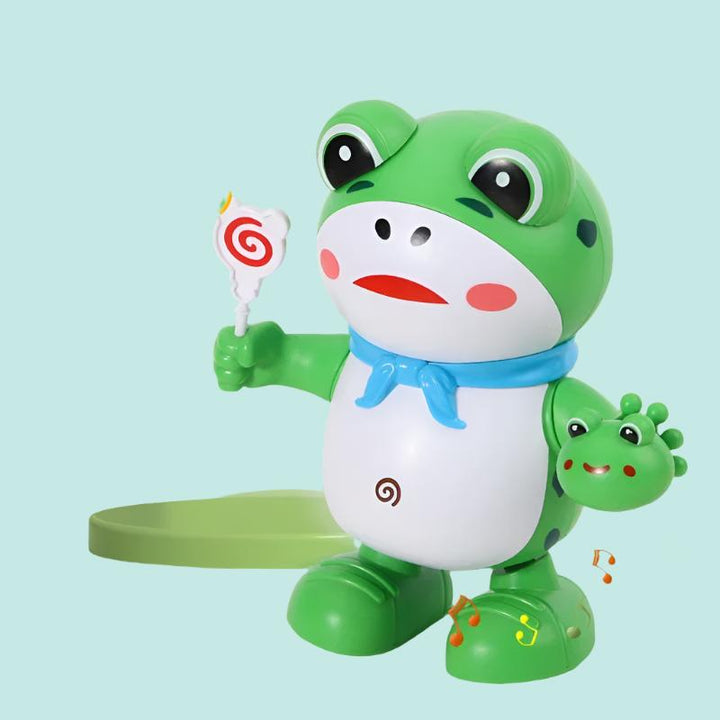 Children learning and playing with interactive electronic robot toy