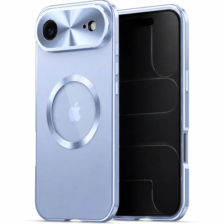 Scratch-resistant privacy glass case with metal edges
