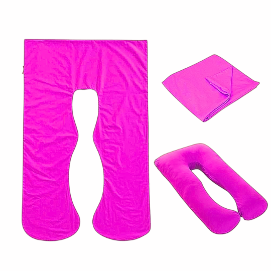 Full length body pillow protector with smooth zipper closure
