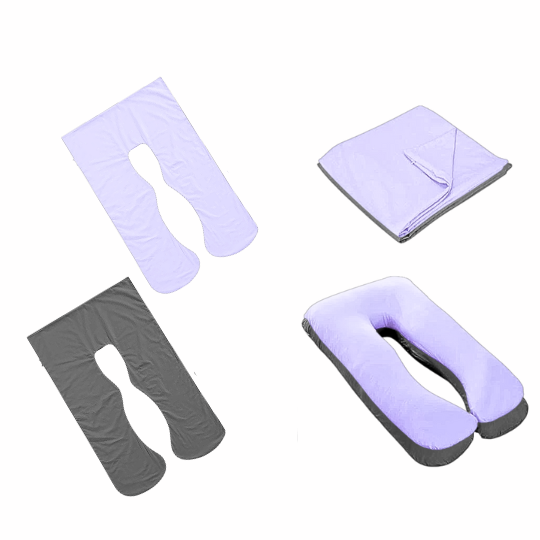Detailed stitching of full body pillowcase in neutral tones