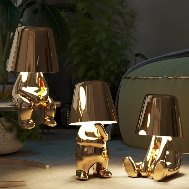 Artistic dimmable touch table lamp showcasing modern lighting design for home decor