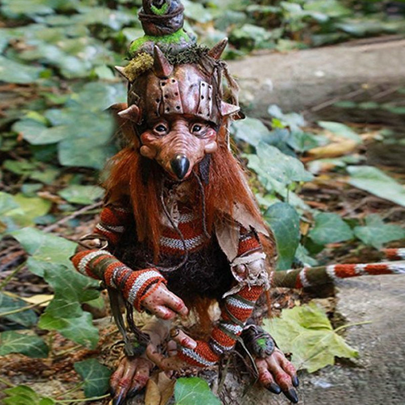 Detailed large garden goblin figurine variant A in outdoor grass setting