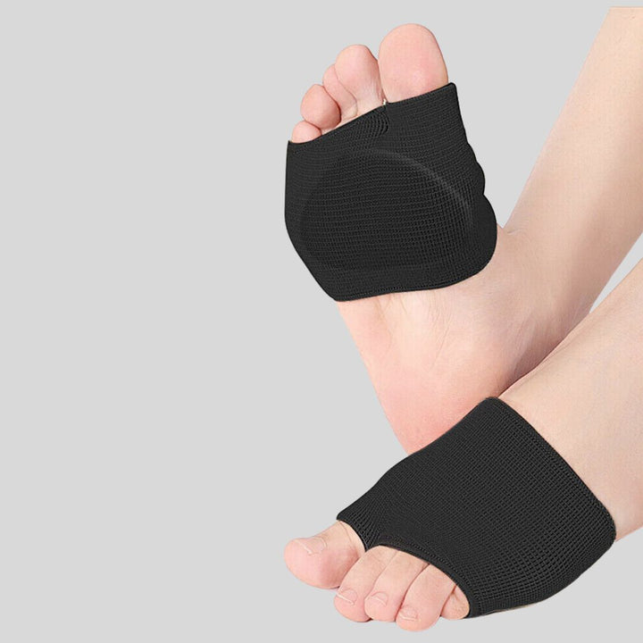 Pair of breathable foot care accessories featuring soft gel metatarsal cushions