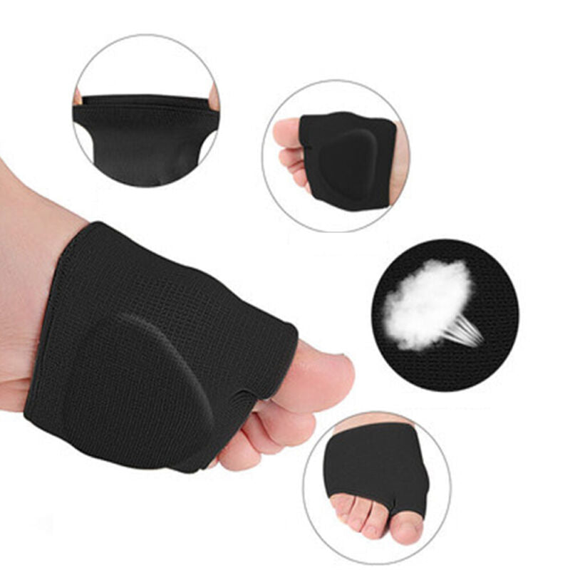 Person wearing unisex metatarsal support sleeves inside casual shoes for daily comfort
