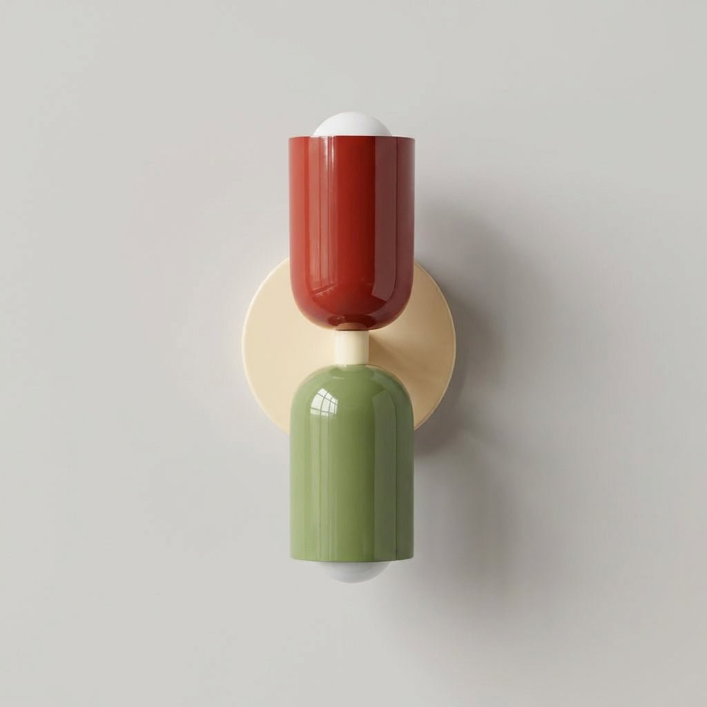 Detailed view of the metal frame and diffusing panel on the modern wall lamp.