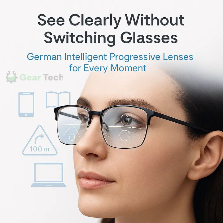 Unisex progressive multifocal reading glasses with anti glare lenses for clear vision