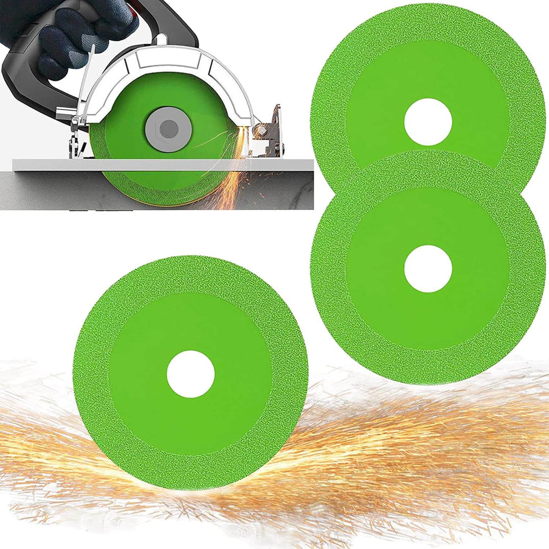 Close-up of crystal cutting tool edge showing fine diamond abrasive