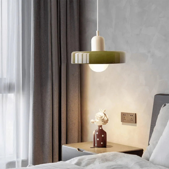 Interior decor showcasing the versatile glass ceiling light fixture