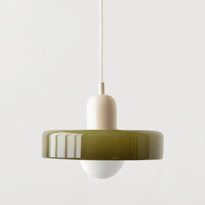 Kitchen lighting solution using a single hanging glass fixture
