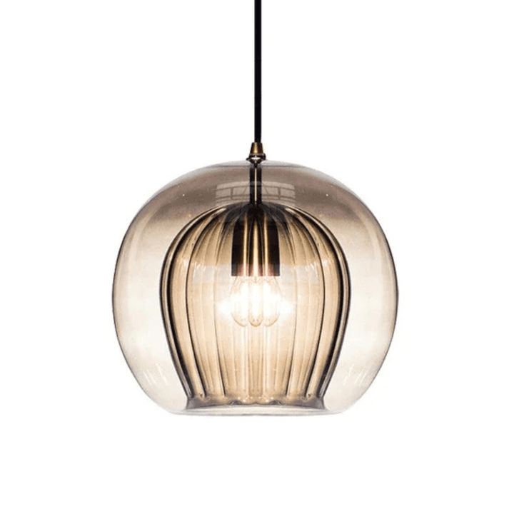 Clear glass lamp shade detail for contemporary interior design