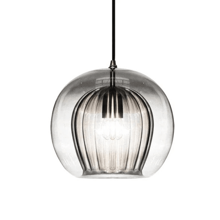 Illuminated glass lamp showcasing warm ambient room lighting