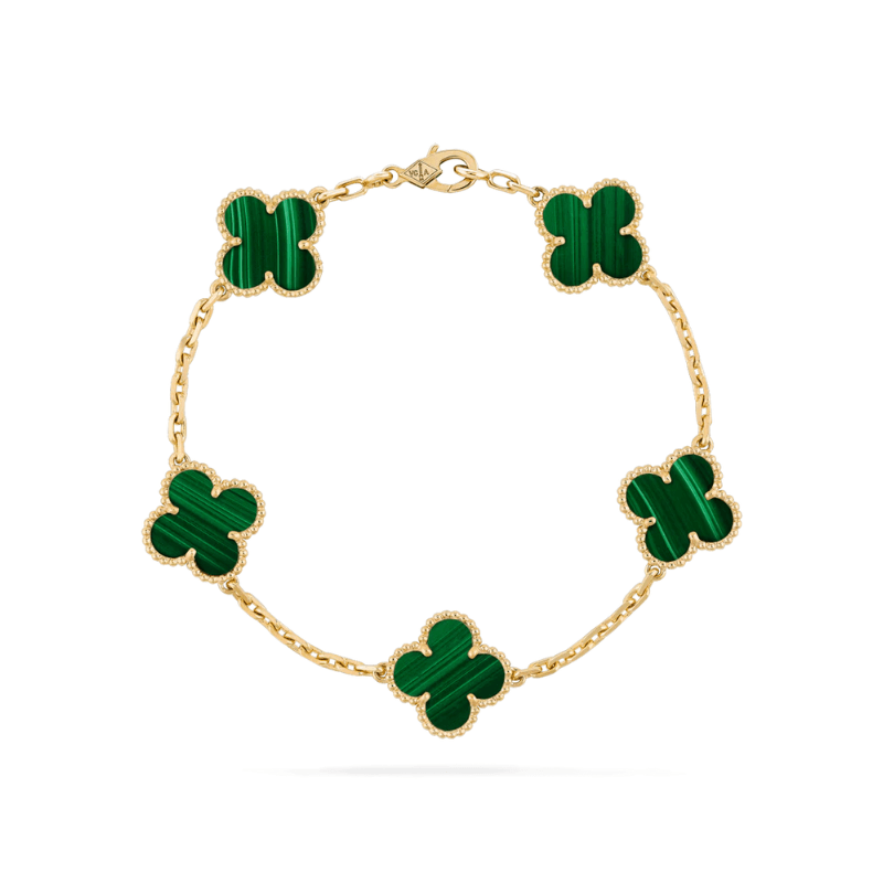 Elegant fashion accessory clover charm bracelet on wrist for women