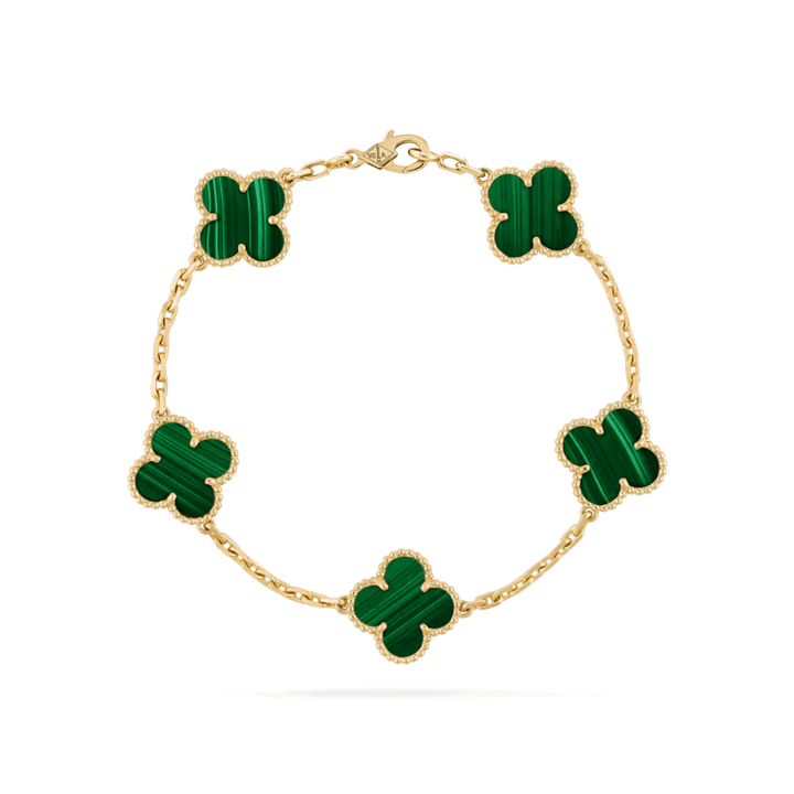 Elegant fashion accessory clover charm bracelet on wrist for women